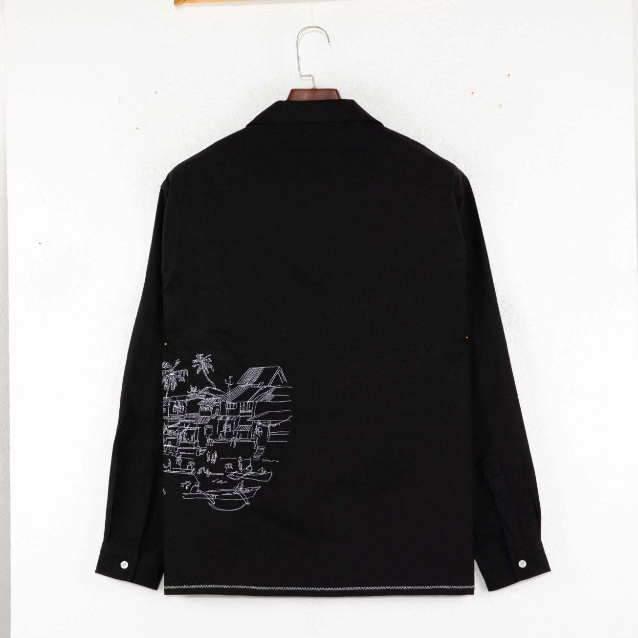 Linen Luxe Embroidered Shirt - ‘Gokarna Collar'